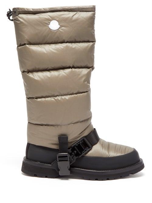 4 Moncler Hyke - Mhyke Long Quilted-nylon Snow Boots - Womens - Black Grey