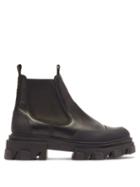 Matchesfashion.com Ganni - Exaggerated Tread-sole Leather Chelsea Boots - Womens - Black