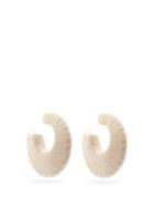 Matchesfashion.com Rebecca De Ravenel - Crescent Cord Hoop Earrings - Womens - White