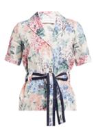 Matchesfashion.com Ephemera - Bloom Floral Print Linen Shirt - Womens - Blue Print