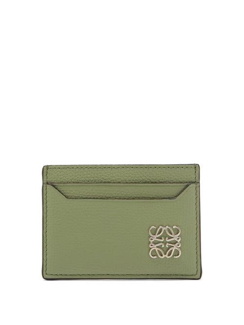 Loewe - Anagram-plaque Leather Cardholder - Womens - Light Green