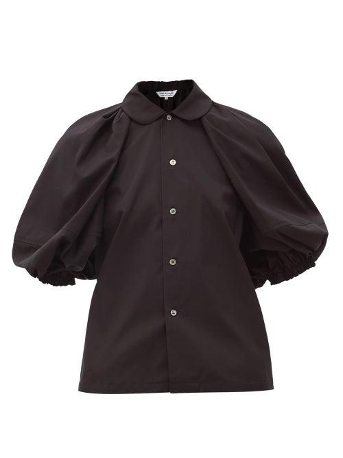 Matchesfashion.com Comme Des Garons Comme Des Garons - Puff-shoulder Cotton-poplin Blouse - Womens - Black
