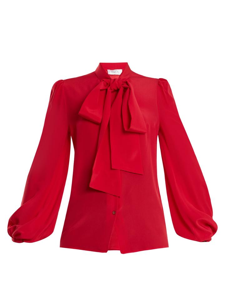 Racil Lady Tie-neck Silk-crepe Blouse