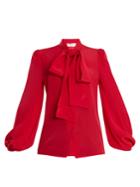 Racil Lady Tie-neck Silk-crepe Blouse