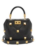 Ladies Bags Valentino Garavani - Roman Stud Small Quilted-leather Shoulder Bag - Womens - Black