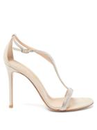 Ladies Shoes Gianvito Rossi - Crystal-embellished 105 Suede Sandals - Womens - Beige
