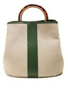 Marni Pannier Canvas And Leather Bag