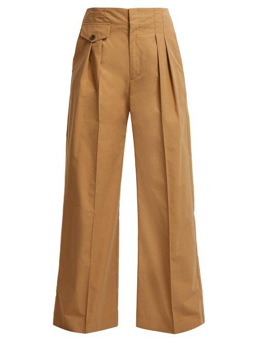 Matchesfashion.com Sea - Lennox High Rise Wide Leg Trousers - Womens - Sand