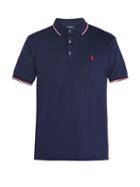 Matchesfashion.com Polo Ralph Lauren - Logo Embroidered Stretch Cotton Piqu Polo Shirt - Mens - Navy
