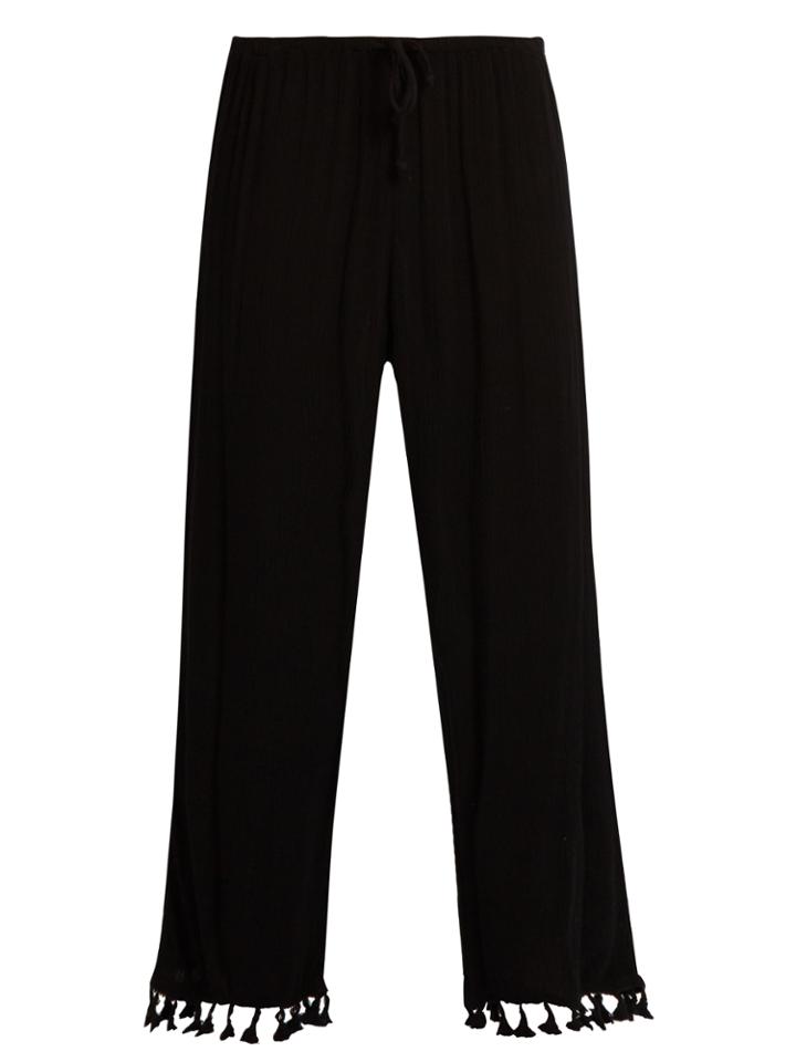 Velvet By Graham & Spencer Nevia Tassel-trimmed Cropped Trousers