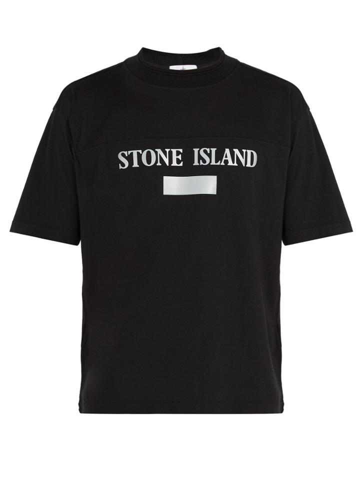 Stone Island Reflective-panel Cotton-jersey T-shirt