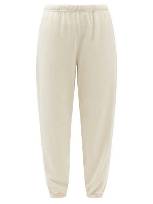 Les Tien - Cotton-blend Velour Track Pants - Womens - Ivory