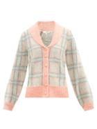 Loveshackfancy - Jeeves Shawl-collar Checked Cardigan - Womens - Pink Multi