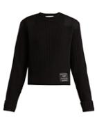 Matchesfashion.com Pswl - Ribbed Knit Cotton Blend Sweater - Womens - Black
