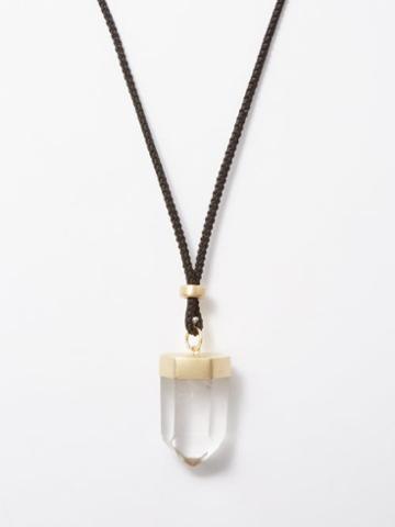 Jacquie Aiche - Quartz, Cord & 14kt Gold Necklace - Mens - Clear