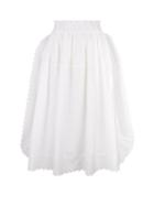 Simone Rocha - Floral-embroidered Scalloped Poplin Skirt - Womens - White