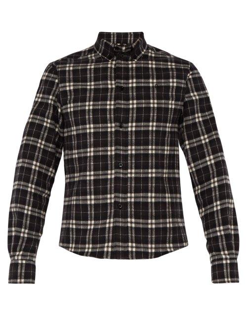 Matchesfashion.com Balenciaga - Checked Slim Fit Cotton Flannel Shirt - Mens - Black White