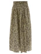 Ladies Beachwear Matteau - Ruched Floral-print Organic-cotton Maxi Skirt - Womens - Blue Print