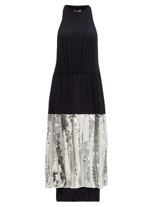 Matchesfashion.com Tibi - Claude Sequinned Silk Midi Dress - Womens - Navy Multi