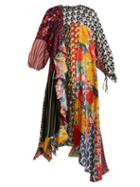 Matchesfashion.com Biyan - Arista Patchwork Silk Blend Dress - Womens - Multi