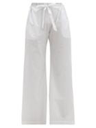 Ladies Lingerie Rossell England - Bird-print Cotton-poplin Pyjama Trousers - Womens - White Print