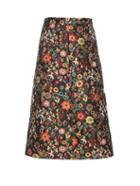 Redvalentino Fancy Flower-jacquard A-line Midi Skirt