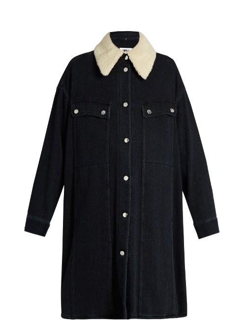 Mm6 By Maison Margiela Detachable-collar Oversized Denim Jacket