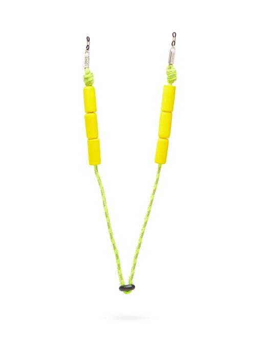 Matchesfashion.com Loewe Paula's Ibiza - Floaters Foam And Cord Glasses Chain - Womens - Yellow