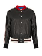 Gucci Hollywood-appliqu Leather Bomber Jacket