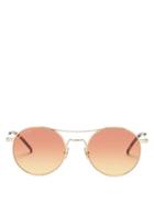 Matchesfashion.com Saint Laurent - Aviator Metal Sunglasses - Mens - Orange Gold
