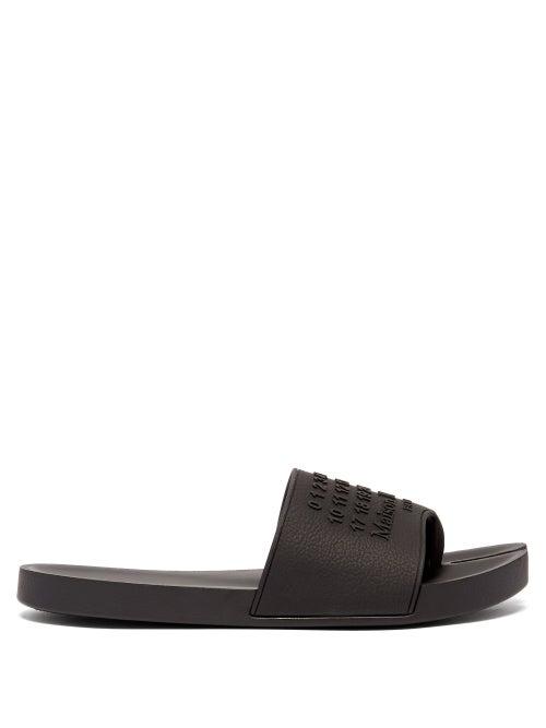Matchesfashion.com Maison Margiela - Tabi Split-toe Number-embossed Rubber Slides - Mens - Black