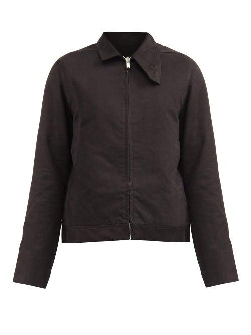 Matchesfashion.com Rick Owens Drkshdw - Asymmetric-collar Cotton-twill Jacket - Mens - Black