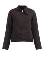 Matchesfashion.com Rick Owens Drkshdw - Asymmetric-collar Cotton-twill Jacket - Mens - Black