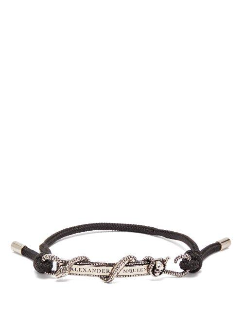 Matchesfashion.com Alexander Mcqueen - Snake Cord Bracelet - Mens - Black