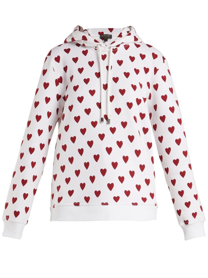 Burberry Heart-print Cotton-blend Hooded Sweatshirt