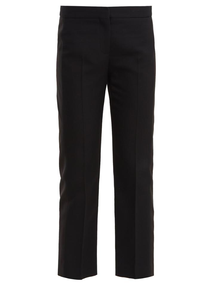 Alexander Mcqueen Side-panel Wool-blend Cropped Trousers