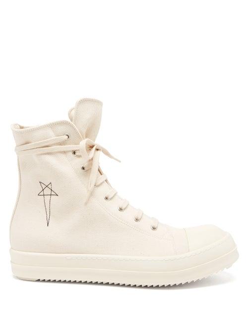 Rick Owens Drkshdw - Drkstar High-top Denim Trainers - Mens - White