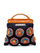 Ladies Bags Marni Market - Floral-crochet Cotton Handbag - Womens - Blue Multi