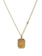 Matchesfashion.com Shay - Nameplate Diamond & 18kt Gold Necklace (n-z) - Womens - Yellow Gold