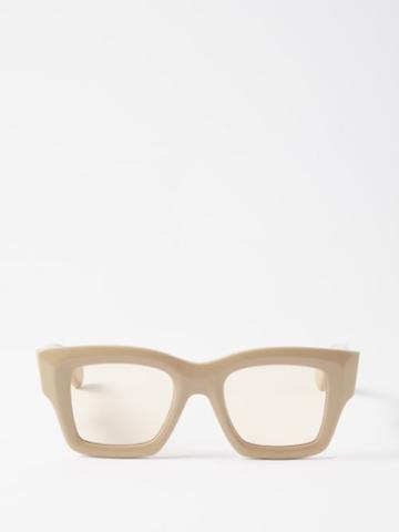 Jacquemus Eyewear - Baci Oversized Square Acetate Sunglasses - Womens - Beige