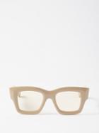 Jacquemus Eyewear - Baci Oversized Square Acetate Sunglasses - Womens - Beige