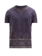 Matchesfashion.com Etro - Paisley-print Cotton-jersey T-shirt - Mens - Navy Multi