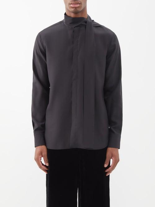 Valentino - Washed Silk Shirt - Mens - Black