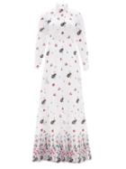 Matchesfashion.com Erdem - Clementine Floral-embroidered Organza Gown - Womens - White Multi