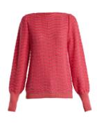 Matchesfashion.com M.i.h Jeans - Celia Pointelle Mohair Blend Sweater - Womens - Pink