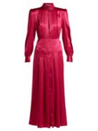 Alessandra Rich Pleated Panelled Silk-satin Dress