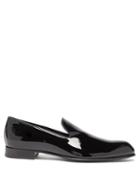Brioni - Almond-toe Patent-leather Evening Loafers - Mens - Black