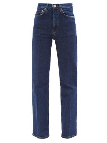 Re/done - 70s High-rise Bootcut Jeans - Womens - Dark Blue
