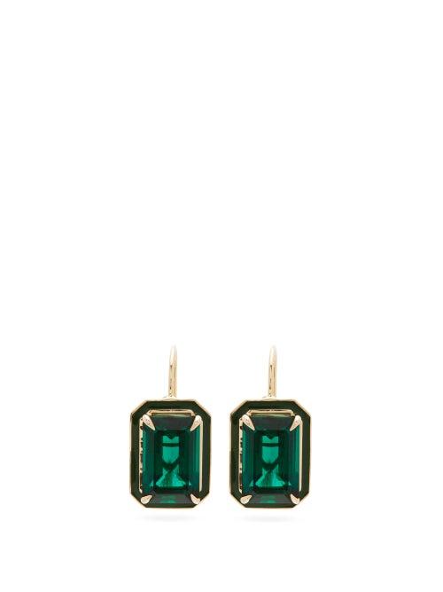 Matchesfashion.com Alison Lou - Cocktail Emerald And 14kt Gold Earrings - Womens - Green