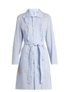 Maison Margiela Asymmetric-ruffle Striped Cotton-poplin Dress